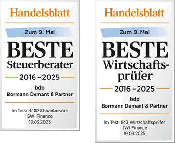 bdp: Beste Steuerberater + Beste Wirtschaftsberater 2016 - 2025